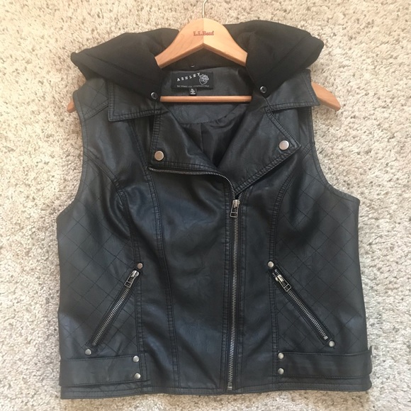 twenty six international Jackets & Blazers - Ashley | pleather hooded vest